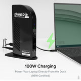 Plugable Technologies 14-in-1 USB C Docking Station with 4x HDMI, Quad Dock with 100W Charging, 4x HDMI Displays, Compatible with Windows, Thunderbolt, USB-C (4x USB, 1x USB-C, Ethernet, SD Card, Audio)