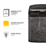 Fellowes Paper Shredder M-7CM 7 Sheet Cross Cut Shredder Shredder with 13 Litre Bin High Security P4