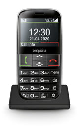 Emporia Euphoria-LTE 5.84 cm (2.3") 98 g Black Senior phone