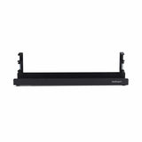 StarTech.com Under Desk Cable Management Tray, Length Adjustable Cable Organizer, Clamp-On Installation, No Drilling Required, Power Bar Holder, Black