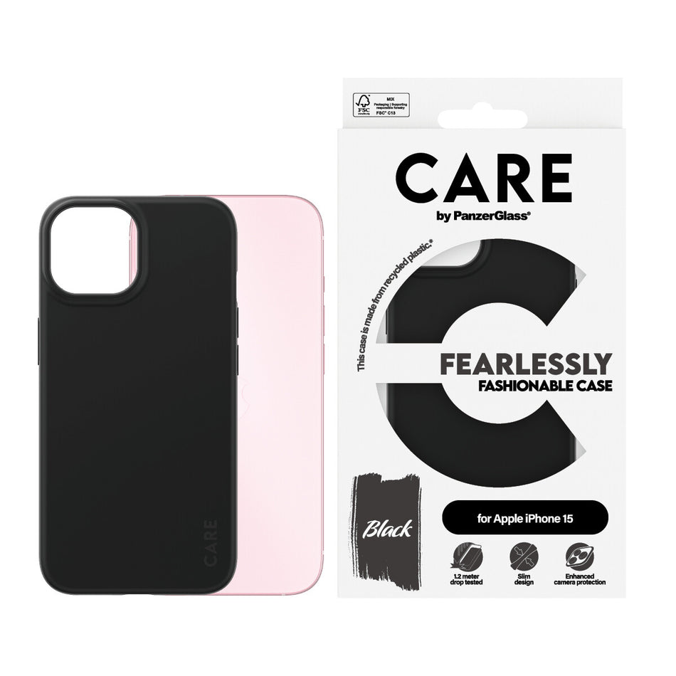 PanzerGlass CARE by ® Fashionable Case Black iPhone 15