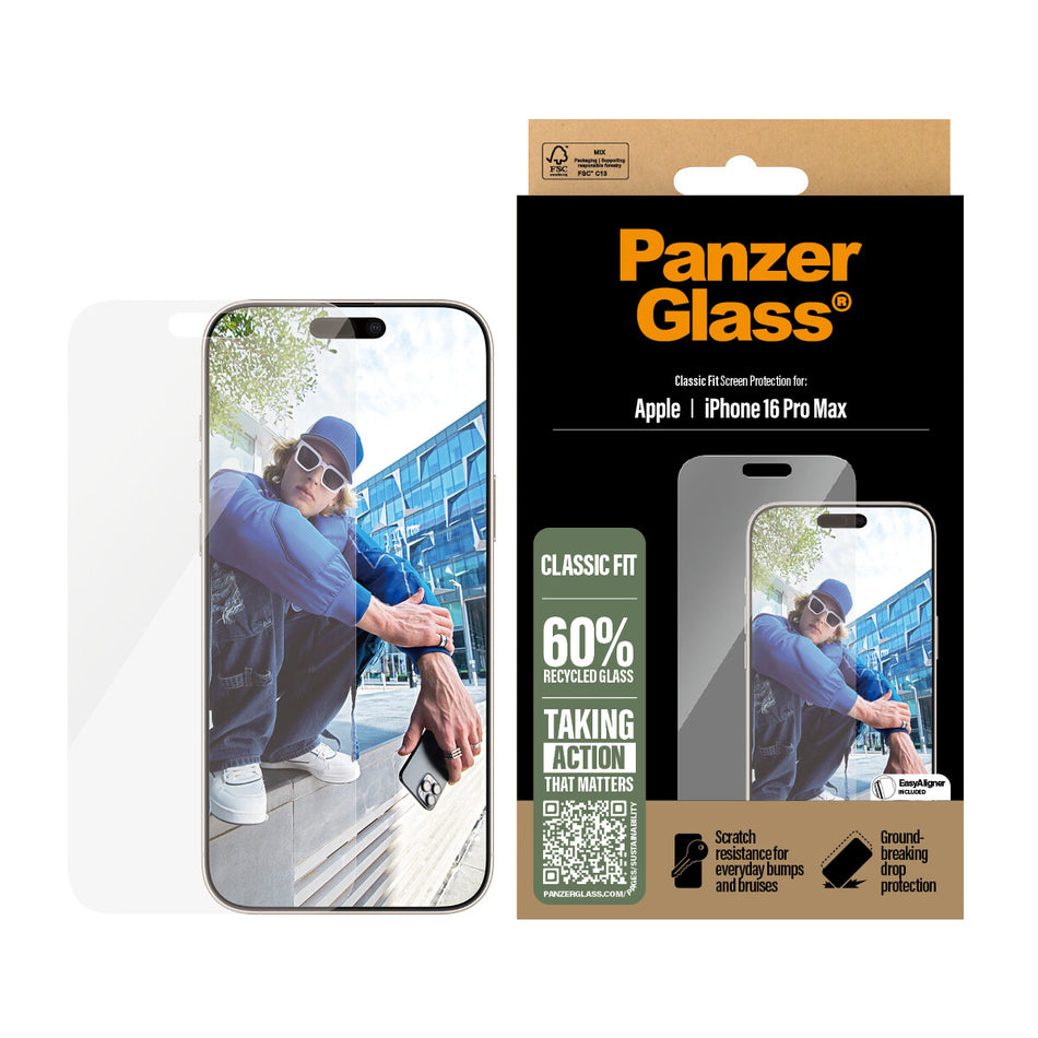 PanzerGlass ® Screen Protector iPhone 16 Pro Max | Classic Fit