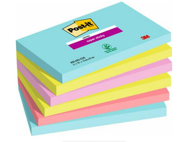 3M 7100242784 note paper Rectangle Blue, Green, Pink 90 sheets Self-adhesive
