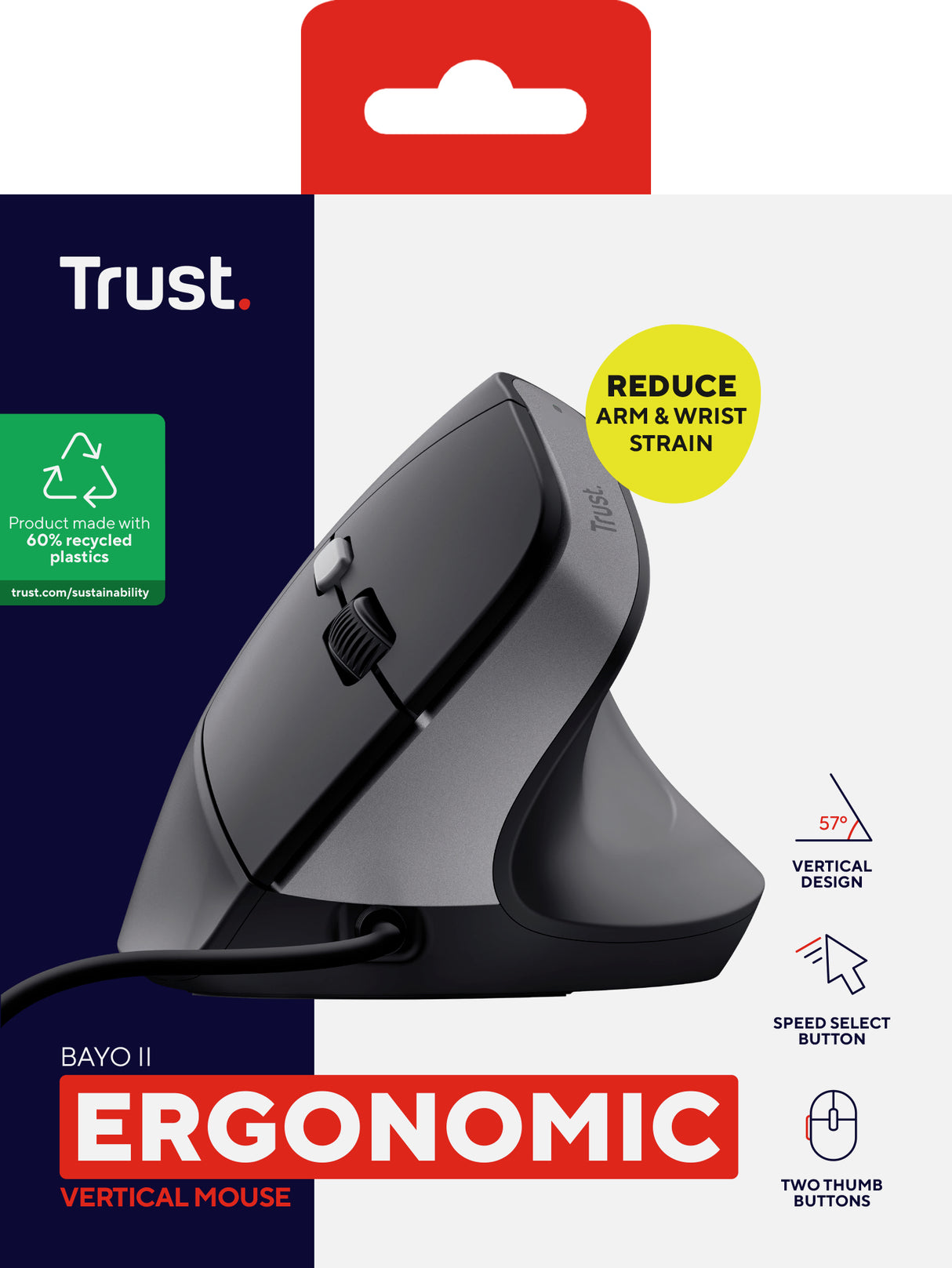 Trust Bayo II mouse Right-hand USB Type-A 2400 DPI