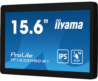 iiyama ProLite TF1633MSC-B1 computer monitor 39.6 cm (15.6") 1920 x 1080 pixels Full HD Touchscreen Black