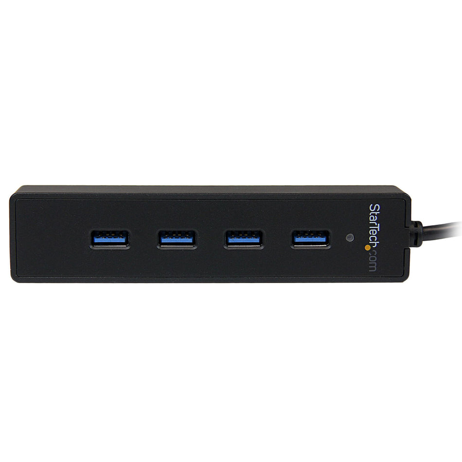 StarTech.com 4 Port Portable SuperSpeed USB 3.0 Hub with Built-in Cable~4 Port Portable SuperSpeed USB 3.0 Hub with Built-in Cable - 5Gbps