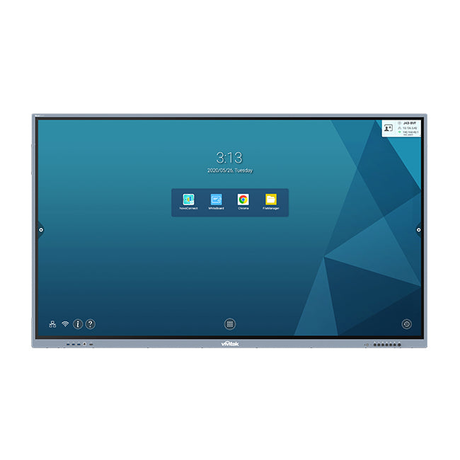 Vivitek BK750I Signage Display Digital signage flat panel 190.5 cm (75") LED Wi-Fi 450 cd/m² 4K Ultra HD Black, Grey Touchscreen Built-in processor Android 9.0 16/7