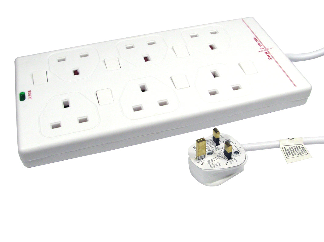 Cables Direct RB-02-6GANGSWD power extension 2 m 6 AC outlet(s) Indoor White